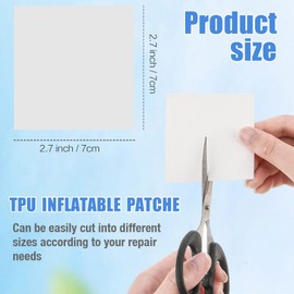 Dianelhall 60 Pcs TPU Pool Patch Repair Kit Self Adhesive, 40 Square Inflatables Repair Patches Waterproof, 20 Round Float Patches for Air Mattress Swimming Pool Floats Tent Bounce House Inflatables