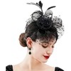 AiduduPet 50S Fascinator Hat for Women,Kentucky Derby Fascinators Funeral Veil