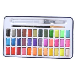 WANGCL 36 Colors Watercolor Paints Set, Premium Acrylic Paint Set, Vivid Color Cube Brush Pen Mixing Palette Sponge Suit for Adult Beginner Student