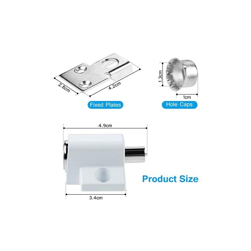 2Pcs White Sliding Patio Lock Sliding Patio Door Latches Set