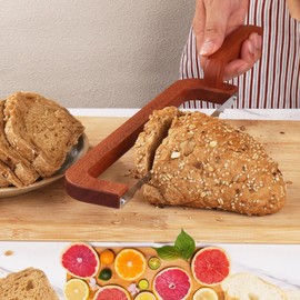 Ittnim Bread Knife for Homemade Bread, Sourdough Bread Cutter, 15" Wooden Bread Bow Knife with Improved Grip, Thickened Stainless Steel Blade Easy to Cut Sourdough Bread, Baguettes and Fruits