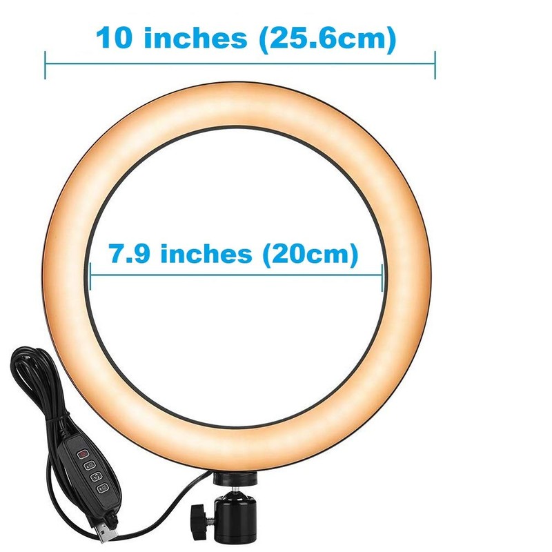 Kiyo pro Webcam Ring Light with Clamp Stand,10 Inch Sefie