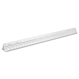 Alumicolor Aluminum Engineer Solid Drafting Scale, 12IN, Silver