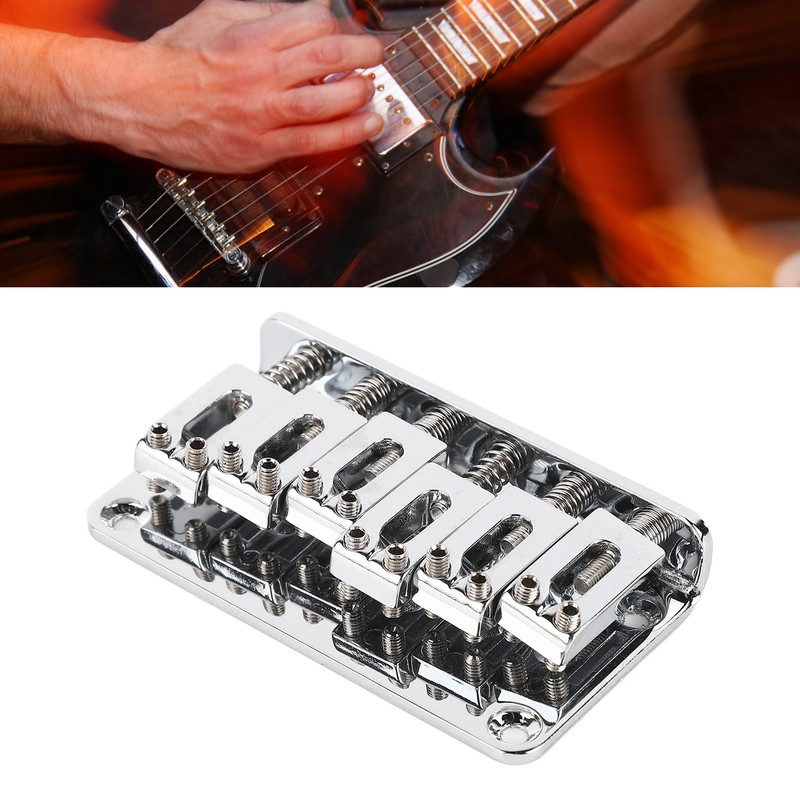 6 String Guitar Bridge Replacement Zinc Alloy Electric Guitar Saddle