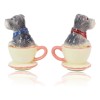 Puppy Love Adorable Teacup Schnauzer Dog Couple Salt Pepper Shaker