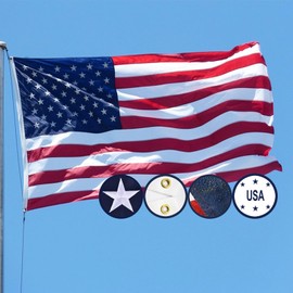 American Flag 2x3 Outdoor - Made in USA Outdoor Heavy Duty USA Flag, 2 Brass Grommets US USA Flag 3x5 Outdoor, American Flags Nylon 3x5 Embroidered Outside All Weather United States Flag