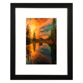 EVQUIT 8x10 Photo Frame Gallery Picture frame with 5x7 mat,Freestanding and Wall Mountable,Black