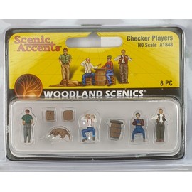 Woodland Scenics A1848 Women's Player Board Player Figures Barrel Dog Track H0 HO 1:87 WA1848 Checker Players