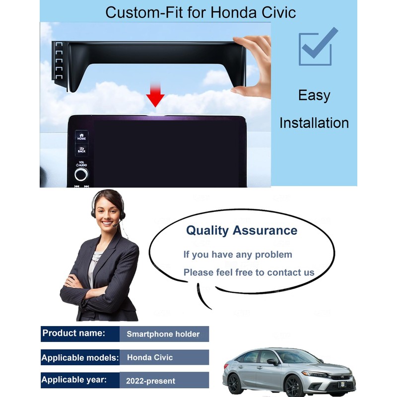 oricarmes 2025 Civic Phone Mount Magnetic Phone Holder Made for