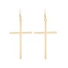 Simple Large Cross Dangle Earrings Long Drop Minimalist Jewelry Religious
