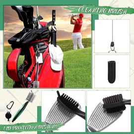 Syhood 21 Pcs Golf Cleaning Kit Accessories Golf Brush, Towel, Groove Sharpener, Divot Repair Tool, Ball Alignment Gift for Christmas Portable Tool for Men or Women (Green)