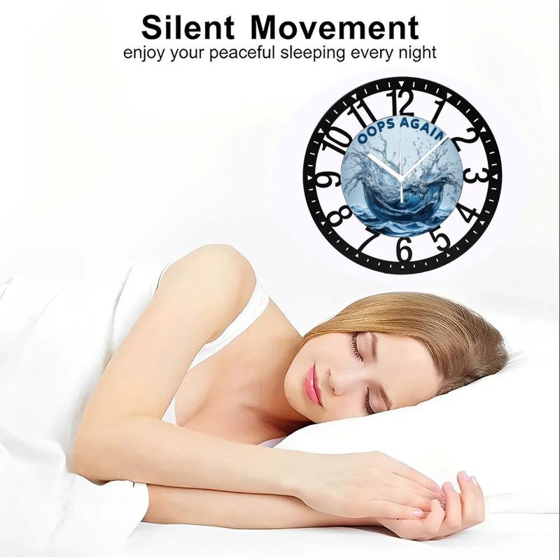 25cm Circular Iron Wall Clock with a Outlet and Plugsheet