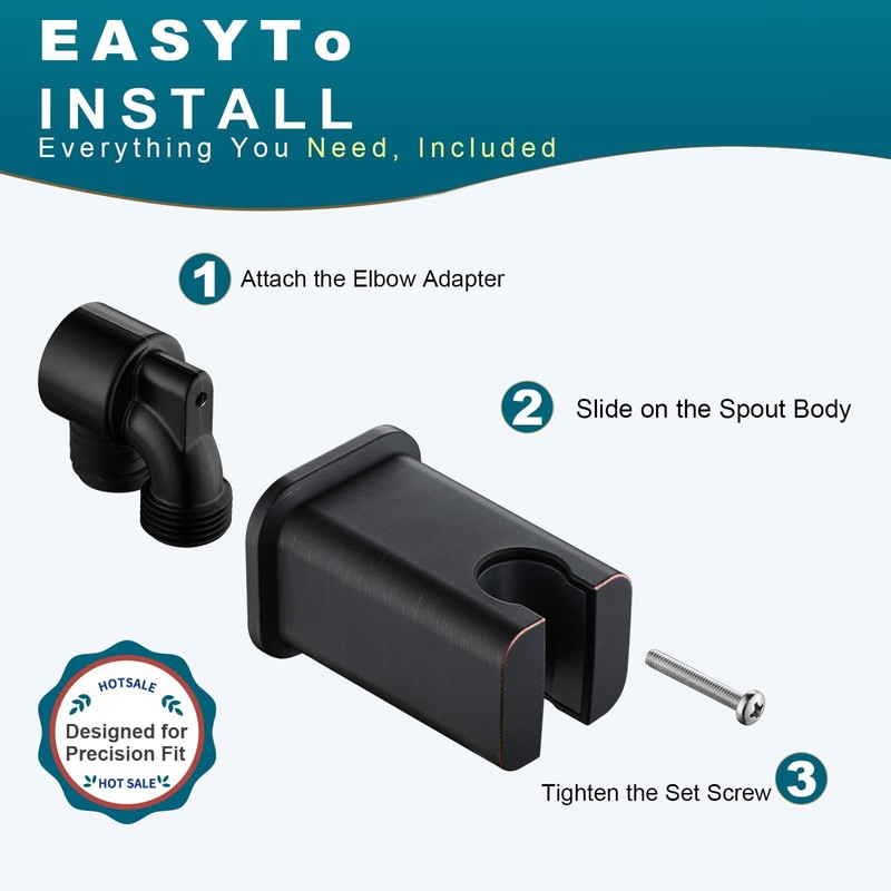 BRIGHT SHOWERS Wall Supply Elbow with Shower Head Bracket for
