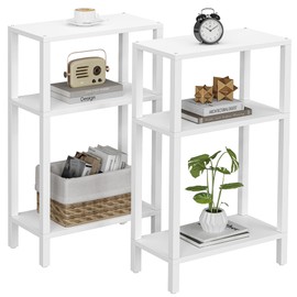 TUTOTAK Small Side Table, Narrow End Table, Skinny Sofa Table, Slim Nightstand, Couch Table, Living Room, Bed Room, White TB01BW0772