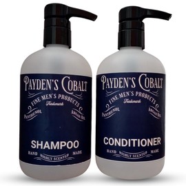 Payden's Cobalt Vanilla Sweet Suede For Men Scented Argan Oil Hair Shampoo and Conditioner Set, 16 Oz Shampoo - 16 Oz Conditioner