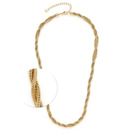 JEWELS BY LEONARDO Halskette Sue • kurze Schlangen-Kette aus goldfarbenem Edelstahl • raffinierte Kordeloptik • 45-50 cm Länge • Schmuck Geschenk für Frauen • 024835