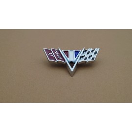 Truckemblems 1x Silver Fits 1964-1967 Impala V Flag Front Fender Trim Flag Badge Emblem