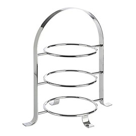 Serving stand metal chrome plated, flat ca. 22,5x16,5 cm,