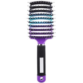 Pop Magic Detangling Hair Brush, Detangle Hair Brush for Women and Kids, Paddle Boar Bristle Detangler for Blow Drying, Wet Hair, Long, Thick Curly Afro Hair (Gradient Purple)