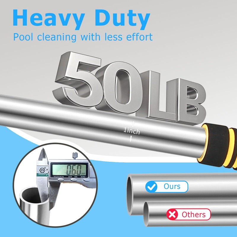 Greeily Pool Extension Pole, 3-11.8Ft Pool Poles for Cleaning Heavy
