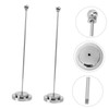 NUOBESTY 2Pcs Silver Metal Flag Pole for Desk Decorations, Compact