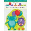 5" Mini Paper Cut Out Party Monsters Decorations, 8ct