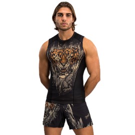 Venum Men's Sleeveless Rashguard, Black/Neon Orange