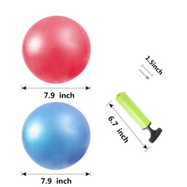 Jogi-HHACQUIT Mini Fitness Exercise Ball Kit with Hand Pump for Yoga, Pilates, Body Balance, Core Training and Stability, 8"