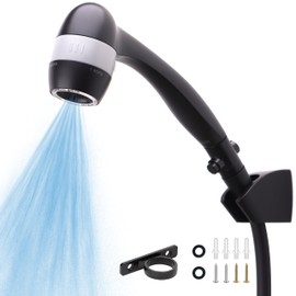 High Pressure RV Shower Head with Hose and On Off Switch, 3 Flow Rate for Saving Water, Matte Black
