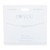 Silver plated name bracelet with the saying "I love you"
