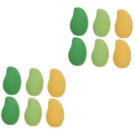 Minkissy 12pcs Dual-use Mango Design Makeup Puff Sponge for Powder and Liquid Makeup Compact and Easy to Clean for Routine