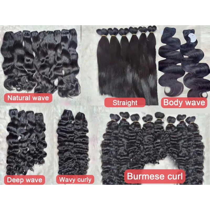 Raw Indian Human Hair Cuticle Aligned Bundle Extensionsstyle: burmese curly,