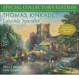 Thomas Kinkade Special Collector's Edition with Scripture 2024 Deluxe Wall Calen: Lakeside Splendor
