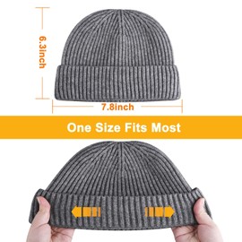 choshion 50% Wool Warm Cuffed Short Knit Fisherman Beanie for Men Women Winter Hats Trawler Skull Cap, Camel