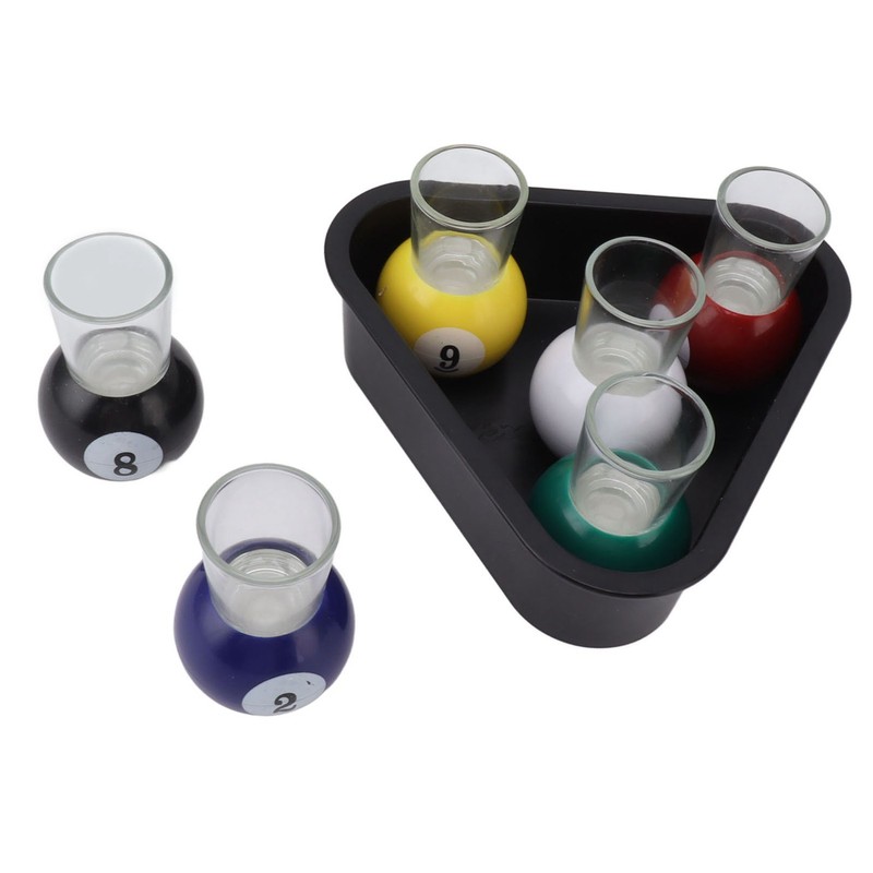 6pcs Billiards Pool Balls Shot Glasses Set Multicolor Pool Balls