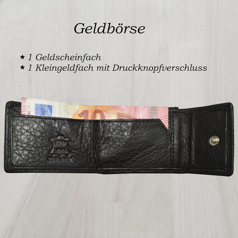 flevado Small Handy Leather Wallet with Key Ring G-831 for