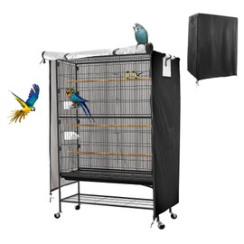 Bird Cage Covers for Night,38”L×23”W×51”H,420D Fabric Washable Waterproof Large Dust Pet Birdcage Breathable Warm Protection Cover,Distraction and Light Eliminator for Winter,Cats,Mink,Totoro,Parakeet