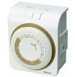 Woods 50001WD Indoor 24-Hour Heavy Duty Plug-In Mechanical Timer, 1 Grounded Outlet