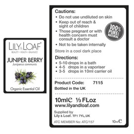 Lily & Loaf Juniper Berry Organic Essential Oil (Juniperus communis) | 100% Pure & Natural | 10ml