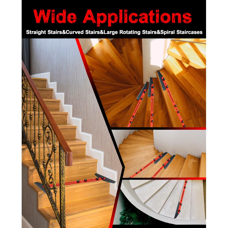 Stair Tread Template Tool, 8-60 inches Solid Aluminum Stair Tread