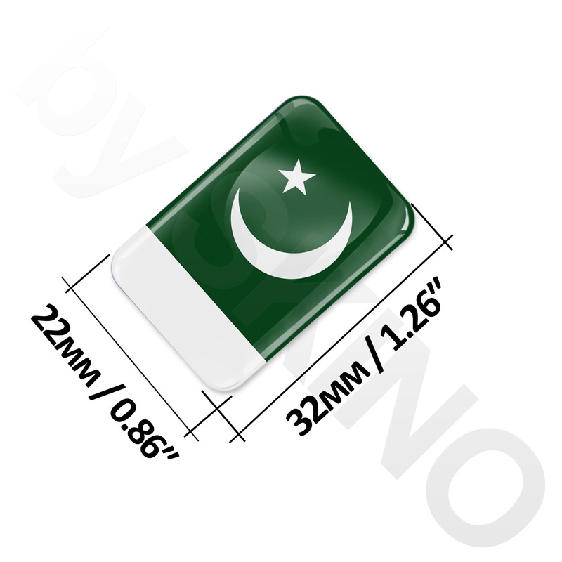 SkinoEu® 2 x 3D Sticker Pakistan Flag F 203