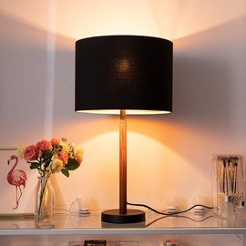 Wellmet Blackgold Set of 2 Drum Lampshades, Easy Assembly Required 14" Top x 14" Bottom x 11" High Replacement Lamp Shades, Fabric Lampshades for Table Lamps Floor Lamps, Metal Spider Fitter