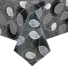 Micro-Pro Wipe Clean PVC Vinyl Everyday Tablecloth Dining Kitchen Table Cover Protector 140x240cm (Grey Swirl)