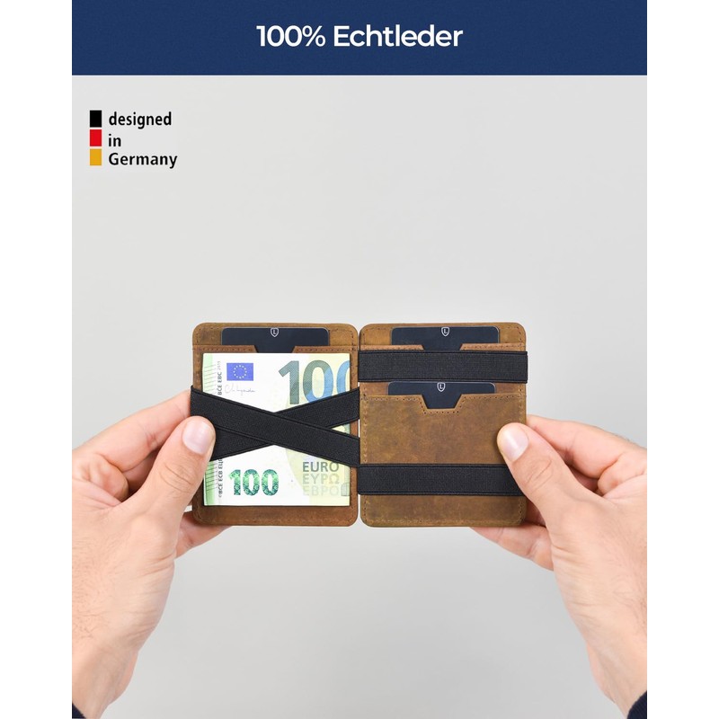 Lederhand Magic Wallet 2, Vintage Brown, Modern