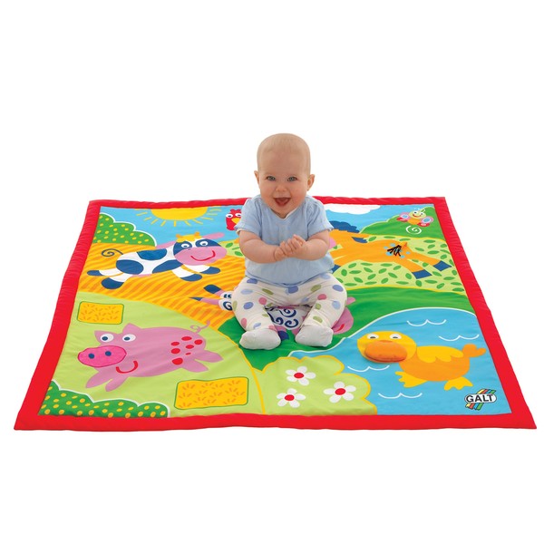 Galt Large Playmat Farm Multi-Sensory - Over 3 Feet (39" x 39"), Ages Birth, Baby, Infant, Toddler