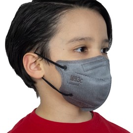 50Pcs M93c Comfortable Child Face Mask Made in USA 3D Cup 3ply Disposable Breathable Mask Cool Kids Colors for Girls and Boys (Gray)