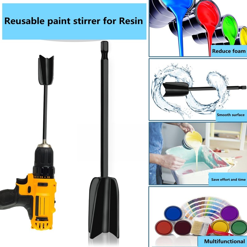 Getrays Resin Agitator Paddle, 4 Pieces Strong Mixing 1/4" Bit