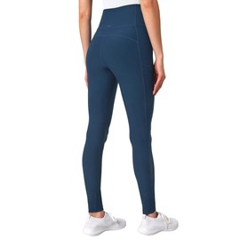 Mondetta Women's Moisture Wicking High Waist Active Legging Pant with Pockets and Mesh Detail (US, Alpha, Large, Regular, Regular, Navy)