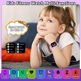 ZONEY Kids Watch for Girls Boys with IP68 Waterproof, Girls Watch with 19 Sports Modes, Sleep Tracking, Pedometer, Stopwatch, Kids Activity Tracker, Birthday Gifts for Age 6-15 Years Old (W99, Purple)