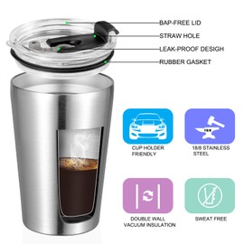 VEGOND 12oz Tumbler Stainless Steel Tumbler bulk Vacuum Insulated Double Wall Travel Tumbler with Lid and Straw Reusable Tumbler, Stainless 12 Pack